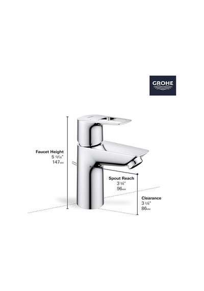 Grohe 23085001 Bauloop Delikli Tek Kollu S-boy Banyo Bataryası
