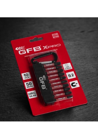 Gfb Xpro 8100 Anahtarlıklı Darbeli Tornavida Uç Seti 10 Parça