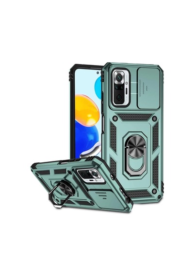 Xiaomi Redmi Note 10 Pro Uyumlu Kılıf Pars Lens Yüzüklü Silikon - Yeşil
