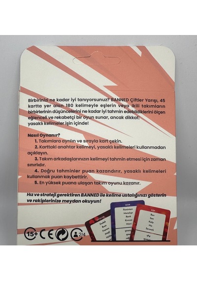 Banned Yasaklı Kelime Oyunu Çiftler Yarışı 45 Kart - 180 Kelime
