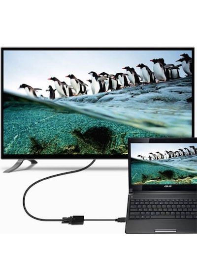 Hdmı To Vga Kablo Çevirici Dönüştürücü + Ses - Hdmi To Vga Kablo (551664582)