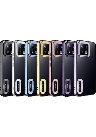 Xiaomi Mi 13 Kılıf Kamera Korumalı Logo Gösteren Zore Omega Kapak Mavi