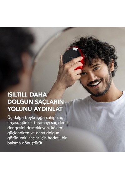 Flıp Play Advanced Led Saç Fırçası Kırmızı, Mavi Ve Yeşil Işık Modlarına Sahip 3 Ü 1 Arada Bakım Aracı, Sağlıklı Görünen Saç Ve Saç Derisini Destekler - Midnight Magic