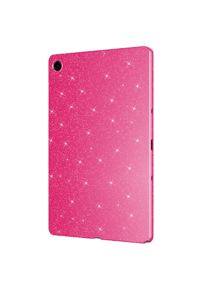 Samsung Galaxy Tab S10 Lite / S10 Fe / S9 Fe 10.9 Uyumlu Simli Parlak Koton Tablet Kılıf Standlı Koruyucu Kapak Koyu Pembe