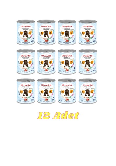 Ultravita Yüksek Proteinli Kuzu Etli Konserve Yaş Yavru Köpek Mamas 12 x 415 G