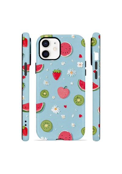 Apple iPhone Uyumlu 11 Vorian Çift Katmanlı Magsafe Kılıf Fruit Confetti Sky