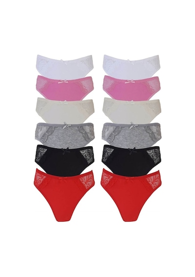 Tutku 12 'Li Firuze Dantelli Bayan Elastan Bikini Külot Kombin (555266962) Çok Renkli
