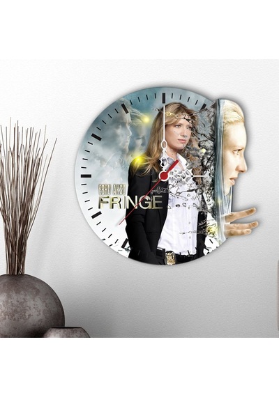Kişiye Özel Fringe Tasarımlı Dekoratif Ahşap Duvar Saati - 2 Çok Renkli