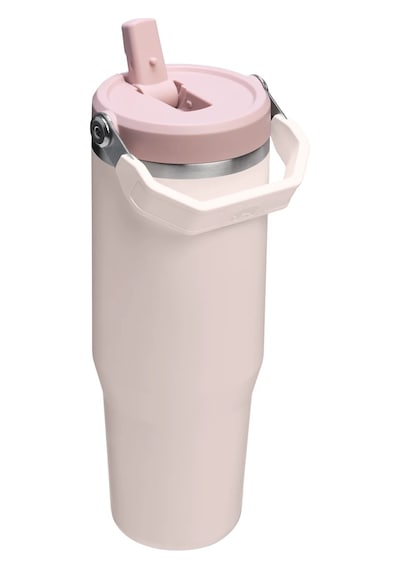 Stanley Kişiye Özel The Iceflow Flip Straw Pipetli Termos Bardak Stanley 0.89 L Özel İsimli Açık Pembe