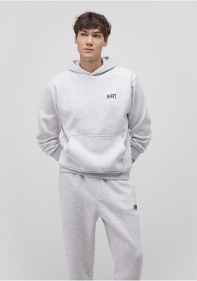 Mavi - Mavi Logo Baskılı Kapüşonlu Gri Sweatshirt 0s10173-82498 Gri