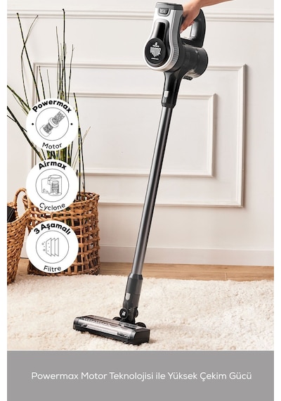 Karaca Vantuz Power Force Max 2 In 1 Şarj Edilebilir Dik Süpürge
