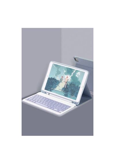 Apple iPad Air 11 2024 Kılıf Kc01 Smart Klavyeli Tablet Kılıfı - Lacivert