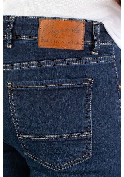 HLT Jeans Erkek Koyu Mavi Yıkamalı Regular Fit Boru Paça Likralı Jean Kot Pantolon Vıctor