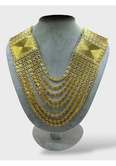 Arnes Jewelry Çelik 22 Ayar Altın Kaplama Madonna Hint Akıtma Kolye Ar618nes Gold