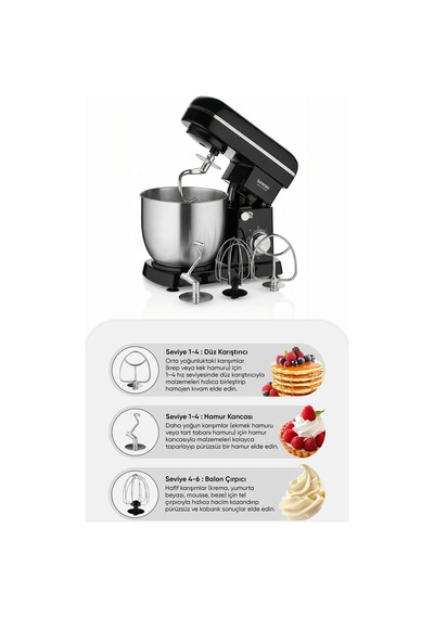 Lorenzo Masterplus  6 L 1500 W Hamur Yoğurma Mutfak Şefi Stand Mixer