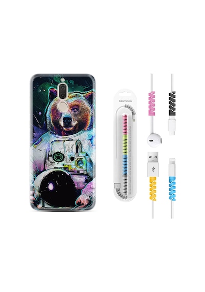 Huawei Mate 10 Lite Kılıf Kablo Koruyuculu Astronot Panda 1755