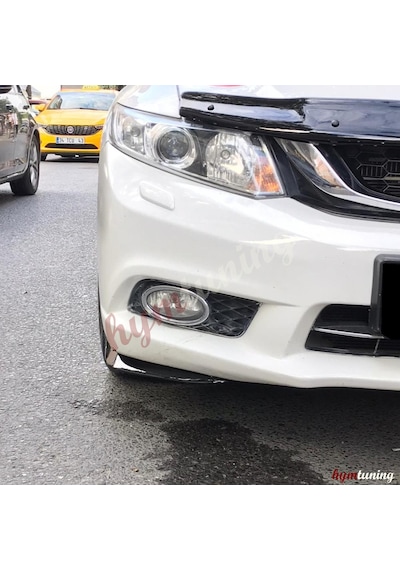 Honda Civic Fb7 Ön Tampon Flap Seti - Piano Black - Abs Plastik