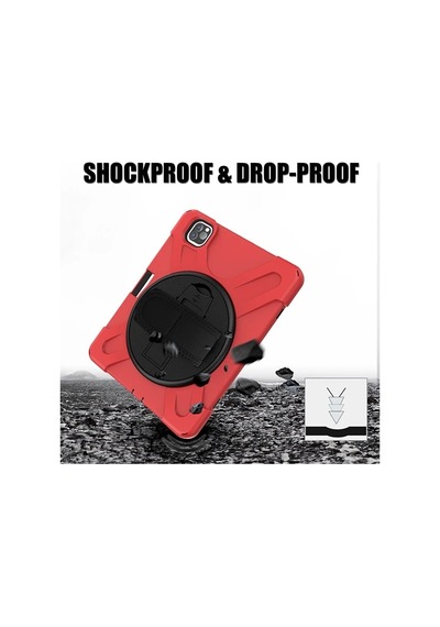 iPad Uyumlu Pro11 2021-2020-2018 Kılıf Shockproof 3 Katmanlı Standlı Zırh Kılıf Kalem Yerli- 5775 Tablet Kılıfı