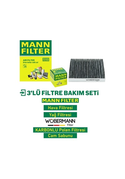 Wöbermann+mann Mitsubishi Asx 1.6 Benzin Filtre Bakım Seti 2010-2015 3kp