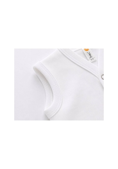 H&c Coolboy H & C %100 Pamuk 2'li Bebek Yeleği Çıtçıtlı Kolsuz İç Yelek 0-36 Ay Beyaz