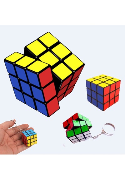 Limmy Zeka Küpü Mini Rubik Zeka Küpü Sabır Küpü Anahtarlık 3 x 3 CM 1 Adet