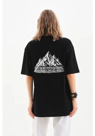 Wear Vexel Kadın T-shirt Penguen Baskılı Bisiklet Yaka Kısa Kol Yazlık Tişört - Siyah Siyah Wear Vexel Kadın T-shirt Penguen Baskılı Bisiklet Yaka Kısa Kol Yazlık Tişört - Siyah Siyah