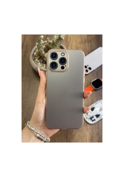 İphone 16 Pro Max Uyumlu Süper İnce Mat Ultra Thin Silikon Kılıf Gri