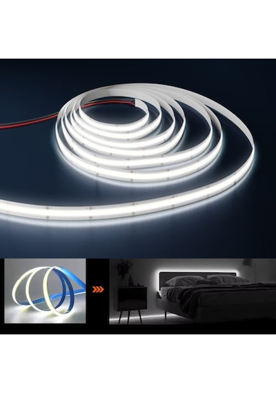 Forlife 320 Ledli 12 Volt İç Mekan Cob Şerit Led 5 Metre + Beyaz