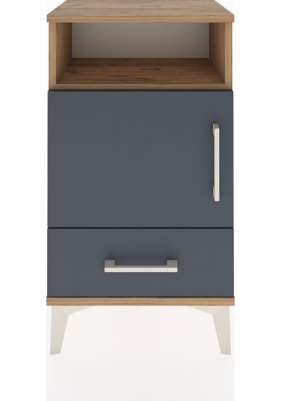 Arges Komodin 3 Raflı Tek Kapaklı 44x30x80 Çam-antrasit Atlas Çam