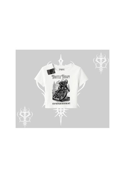 Tarzsokak Babby Tee Tshirt Throttle Therapy No Brakes Just Freedom Beyaz
