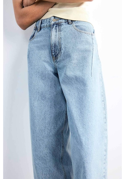 Defacto Wide Baggy Fit Yıkamalı Jean Pantolon F7501ax25smnm85 Indigo