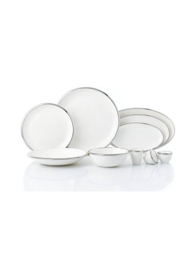 Korkmaz Elektra Collection 60 Parça Platin Yemek Takımı A8057 Beyaz