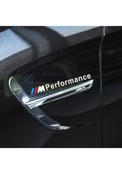 Bmw M Performance Logo Yan Ayna Kapı Kolu Oto Sticker Etiket 4 Ad 13 X 1 Cm