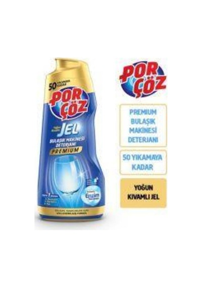 Porçöz Premium Bulaşık Makinesi Deterjanı, 900 Ml, Yoğun Kıvamlı Jel