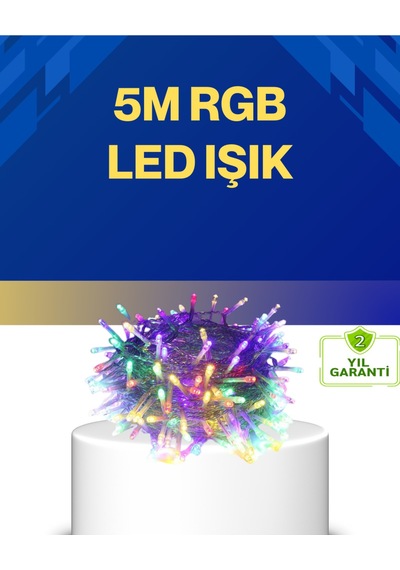 Dekoratif Peri Led 5 M 50 Ampullü Şeffaf Kablo Aydınlatma - Şeffaf