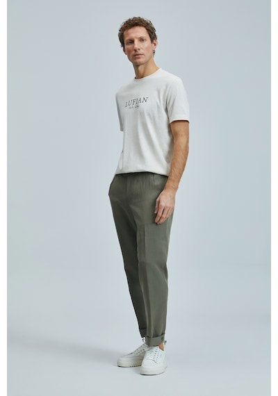 Lufian 111020238 Love Modern Grafik T- Shirt Erkek Tişort Ekru