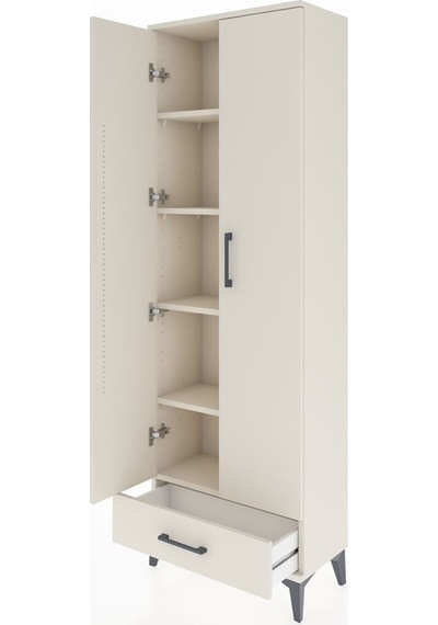 Arges Dolap 5 Raflı Tek Çekmeceli 2 Kapaklı 60x30x182 Aytaşı-... Aytaşı