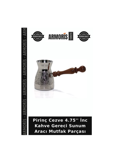 Pirinç Cezve 4.75'' İnc Kahve Gereci Sunum Aracı Mutfak Parçası Çok Renkli