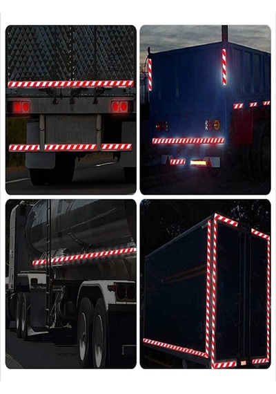 Reflektif Bant Kırmızı Beyaz 10m İkaz Bandı Kırmızı Reflektör