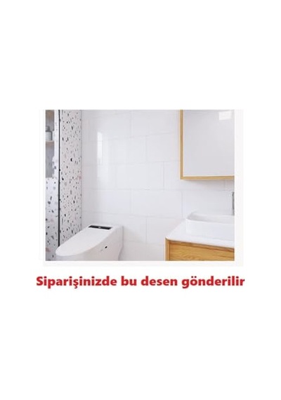 Ayrex Düz Kırık Beyaz Yapışkanlı Pvc Duvar Kaplama Mutfak Banyo Sticker 30 60cm 6 Adet 1,08mt2 Genel