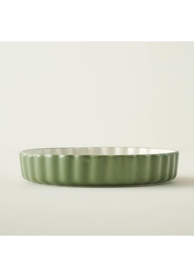 Tr Floral Stoneware Fırın Kabı Beyaz 26x5 Cm Genel