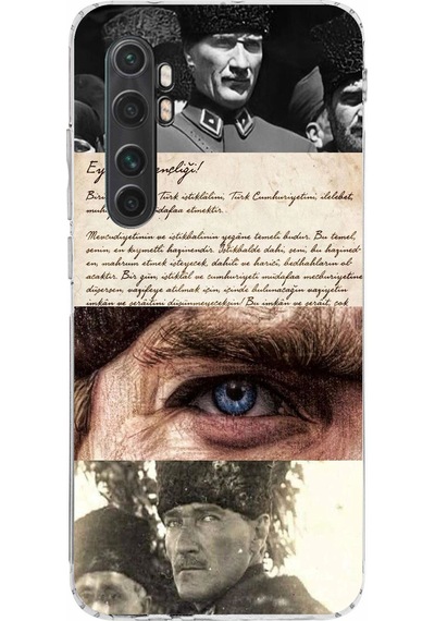 Mi Note 10 Lite Uyumlu Ata'nın Emaneti Baskılı Silikon Kılıf Renkli