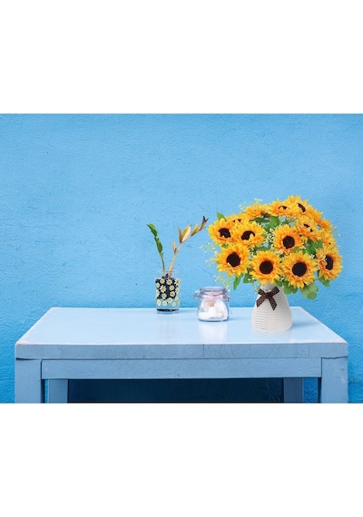 Yapay Çiçek Sunflower Ay Çiçeği Büyük Demet 12 Dallı 50cm