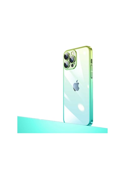 Apple iPhone Uyumlu 14 Pro Max Parlak Renk Geçişli Kamera Korumalı Csm Zore Senkron Kılıf yeşil mavi