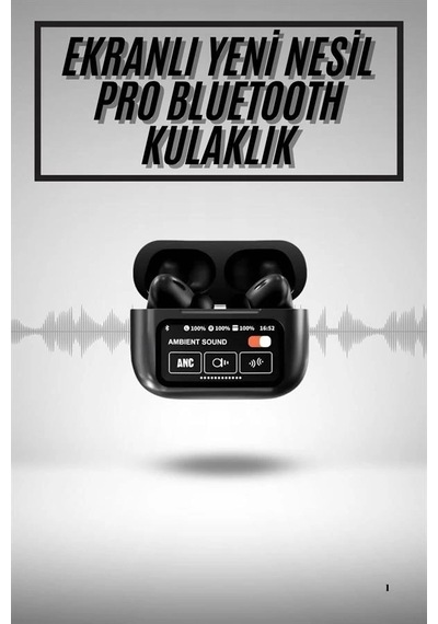 Mey İthalat Yeni Nesil Anc Özellikli Çhassasiyet Cevaplayan Dokunmatik Ekranlı Bluetooth Kulaklık Siyah Diğer