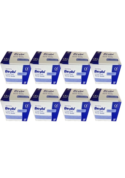 Beybi 22 G X 11/4" Steril Siyah Iğne Uç 100 Adet 8 Kutu