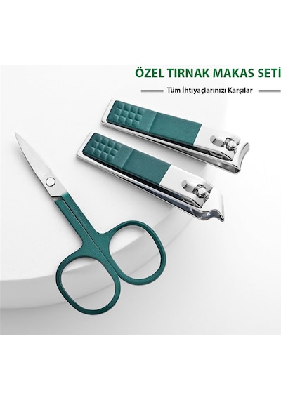 Hymark 6 Parça Deri Çantalı Manikür Pedikür Özel Tırnak Makası Seti