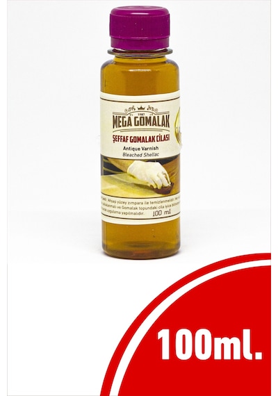 Mega Gomalak Ağartılmış Şeffaf Gomalak Cilası 100 ML