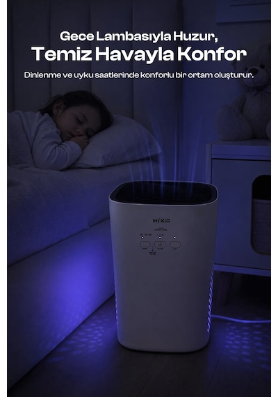 HEPA H13 Çok Katmanlı Hava Temizleme Cihazı ,160 m³/saat CADR 360° Emiş Gücü ,45 M2’ye Kadar Etkili ,3 Kademeli Fan Ayarı ,Zamanlayıcı Fonksiyonu ,Sessiz Çalışma ,Alerjen ve Kötü Kokulara Karşı Etkili