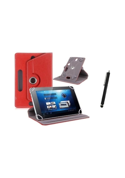 Huaweı Mediapad 10.4 Wifi Uyumlu Set Universal Tablet Kılıfı Ve Tablet Kalemi Kırmızı